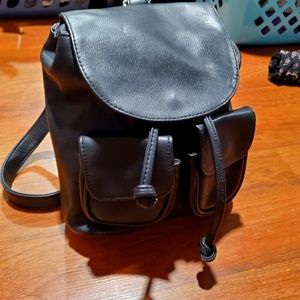 Black Faux Leather Backpack Purse- Wild Fable